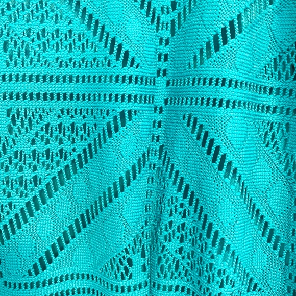 Trixxi 3/4 Sleeve A-Line Turquoise Lace Dress - Picture 3 of 6
